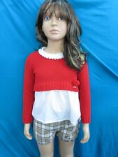 Foque red & white sweater top & Knicker/Shorts with Contrast Frill 2pc Age 6 yrs