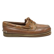TIMBERLAND Mens Classic Boat Shoes Leather Brown UK 6 Casual Deck Style