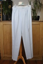 Vintage Debenhams Crinkle Stripe Tapered Trousers Blue White UK 14 Fits Smaller