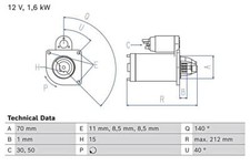 BOSCH Starter Fits BMW F45 X1