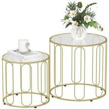 HOMCOM Round Coffee Table Set