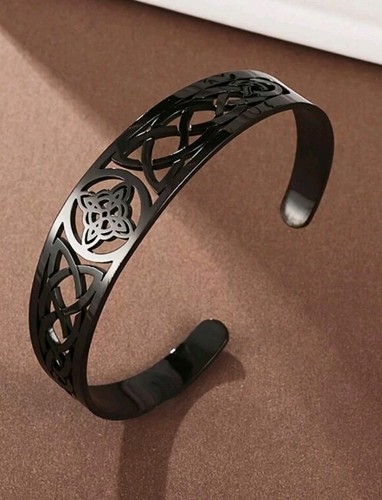 Celtic knot bangle black - celtic,