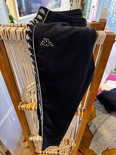 Kappa black tracksuit bottoms - black,