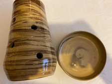 Vintage Studio Pottery Stoneware large Plant Pot Holder & Drip Tray