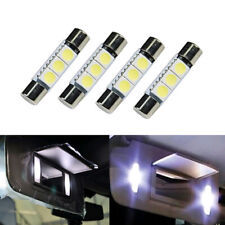 4x White 31mm 3 SMD 5050 LED Bulb For Car Sun Visor Vanity Mirror Fuse Lights