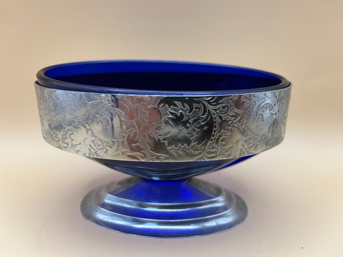 Vintage silver plate - , blue