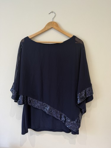 Roman navy sequin chiffon - roman, |