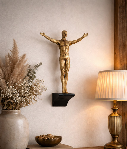 Gold male figure wall - male,