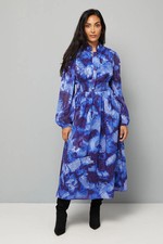 Wallis Navy Fit & Flare Dress