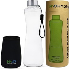 Glass Water Bottle with