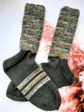 Handmade Knitted Men's Superwash Wool SOCKS size 9-11