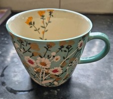 Gisela Graham "Joyye" Mug light blue with yellow and white flowers   unused 