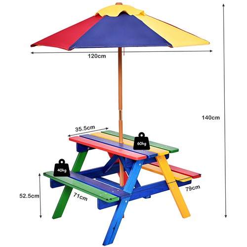 Kids picnic table bench set - kids,