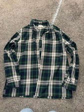 On Fire Men’s Plaid Flannel Long Sleeve Shirt Button Down Shirt Size XL