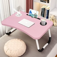 Folding Laptop Table Stand Computer Desk Bed Picnic Notebook Lap Trays W/USB Fan