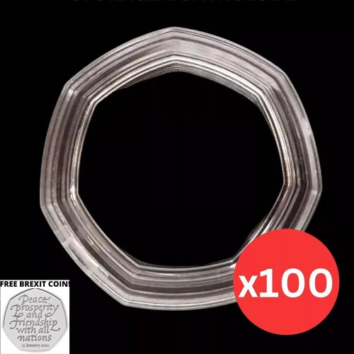 100x 50p coin capsules - 100x,