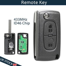 433MHz Remote Key Fob 2 Button ID46 For Peugeot Expert Partner 207 307 308 CC SW