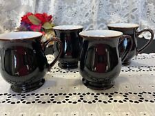 Set of 4 Denby "Merlot" Brown