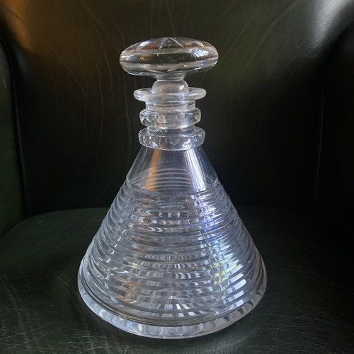 Rare 1850 ribbed cut glass - ribbed,