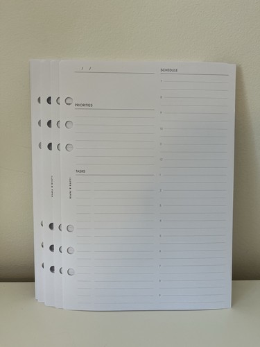 Ring binder insert daily - ring,