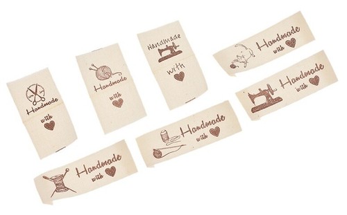 Cream fabric labels hand - fabric,