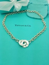 Tiffany & Co. RARE 1837 Silver Interlocking Circle Clasp Necklace, UK Hallmarks!