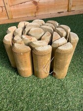 Wooden Lawn Log Roll Edging - 15cm x 1.8M, 3.5cm Thick Garden Border