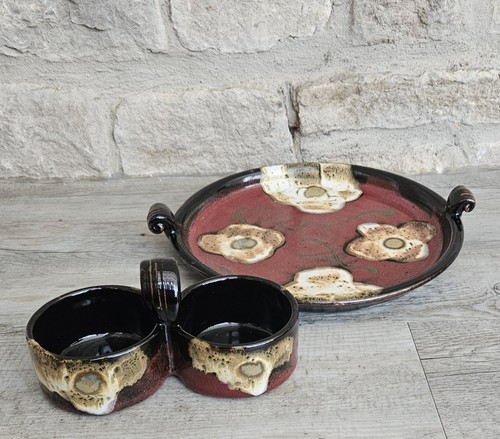 Vintage stoneware serving - vintage,