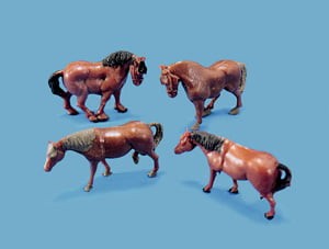 Peco horses ponies oo gauge - horses, &