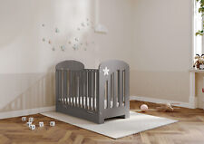 New Strudy Baby Bonnie Grey Cot / Child's Bed Drawer optional mattress 120x60x10