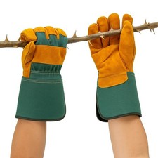 Heavy Duty Leather Gardening Gloves - Warm Thorn Proof Unisex Working Outdoor