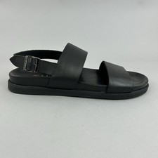 Walk London Black Leather Roman Gladiator Holiday Summer Sandals US10 EU43 UK9