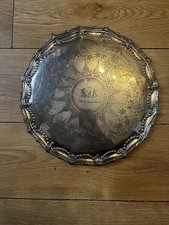 Antique Victorian Silver-plated Salver Or Round Tray by John Gilbert & Sons