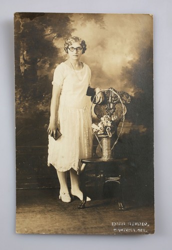 Vintage postcard rppc woman - postcard,
