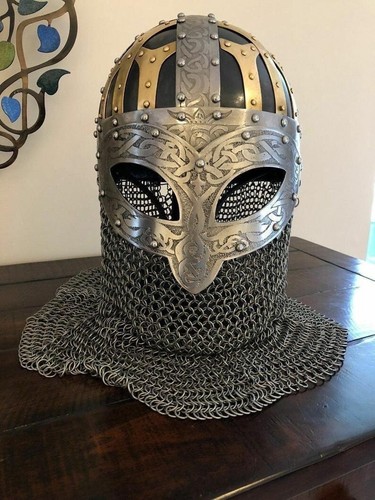 Viking chainmail helmet - viking,