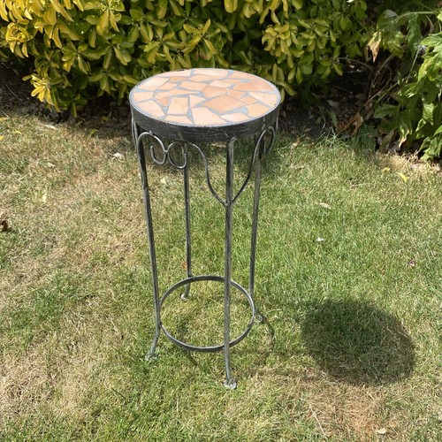 Vintage metal plant stand - vintage, side