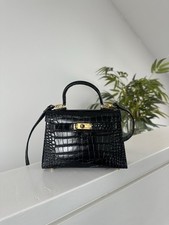 LILY & BEAN Bag In Black Croc