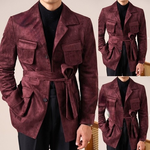 Burgundy suede men - burgundy,