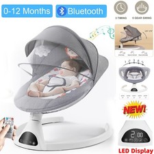 Bluetooth Electric Baby Swing Infant Cradle Bouncer Rocker Chair Music Remote UK