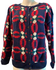 J Christopher Womens Cardigan Sweater Celtic Knot  Ugly Christmas Vintage M
