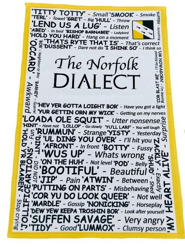 Norfolk dialect tea towel - dialect,