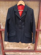 Black Hunt Coat. Ladies Cavalry Twill. Gold Top. 40"