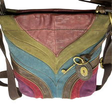 Fossil Handbag Purse Winslet II ZB4397 Womens Multicolor Suede Crossbody Vintage
