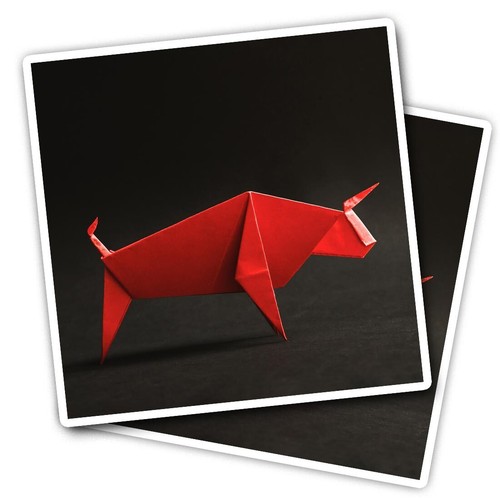 Vinyl stickers bull red - vinyl,