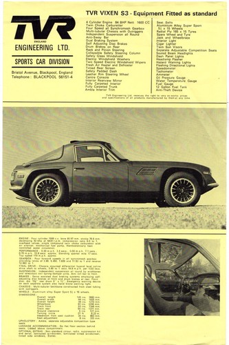 Tvr vixen 1971 uk market - tvr,