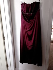 Burgundy Full Length Gown. Strapless Size 10 Dessy Collection