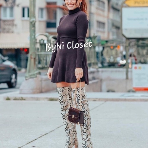 Zara snakeskin knee high - snakeskin, boots