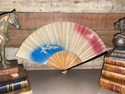 Antique hand painted fan - hand,