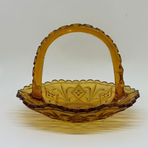 Vintage ember glass basket - ember,