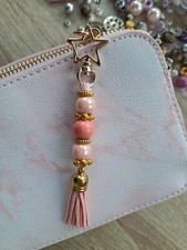 Mini Pink Bag Tag Bead Charm